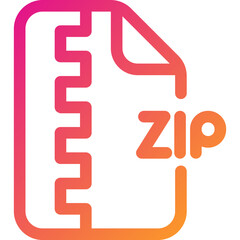 A colorful zip file icon representing digital data compression and file management in a modern design concept