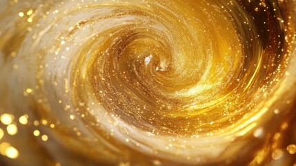 Gold Glitter shiny swirl