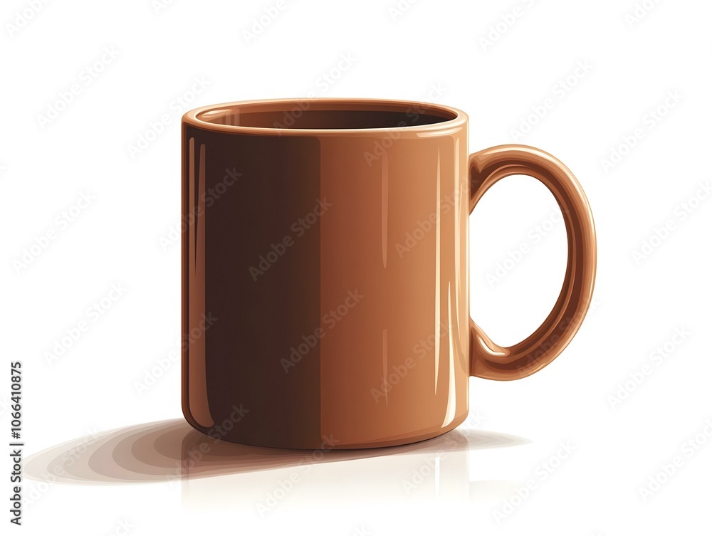 Poster flat glossy coffee mug high resolution image on plain surface ample copy space surrounding mug warm 