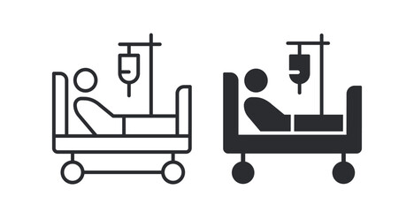 Emergency room icons on white background. Vector illustration.