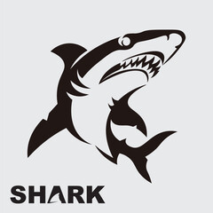 Naklejka premium shark icon and symbol vector template illustration and logo