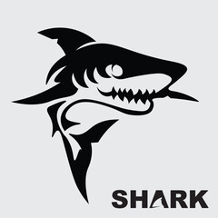 shark icon and symbol vector template illustration and logo