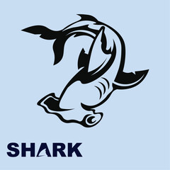 shark icon and symbol vector template illustration and logo