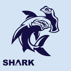 shark icon and symbol vector template illustration and logo