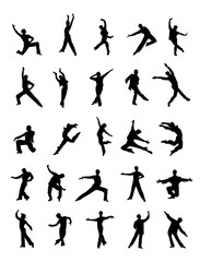 The dancing silhouette: A collection of images celebrating the artistry and athleticism of a male dancer.