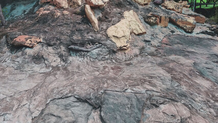 Photograph of rocks along a natural mountain range in Central Thailand