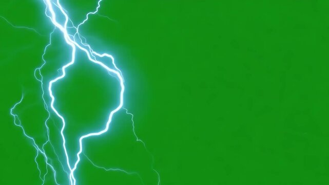 Multiple lightning bolts on vibrant green background, showcasing powerful energy and electric force in bold digital art style.