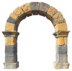 PNG Romanesque arch architecture historic stone.