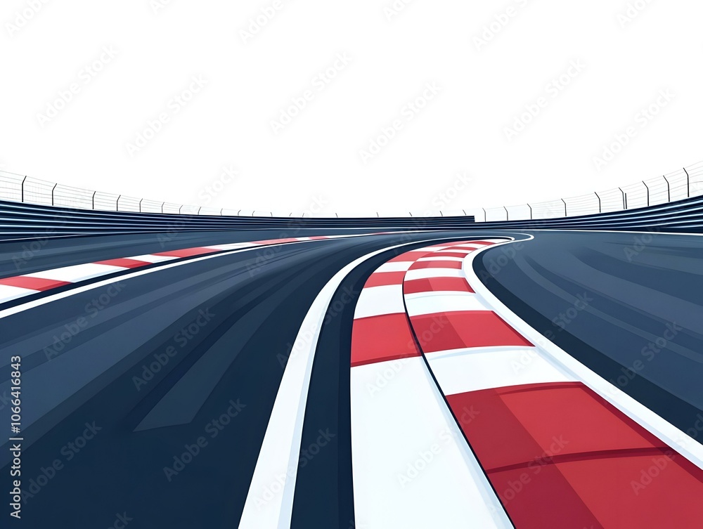 Poster dynamic flat empty racetrack illustration with motion blur effect, creating speed excitement, ample 