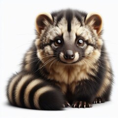 Fototapeta premium Afghan Palm Civet isolated on a white background 1