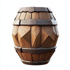 Low Poly 3D Render of a barrel of crude oil, on isolated white background
