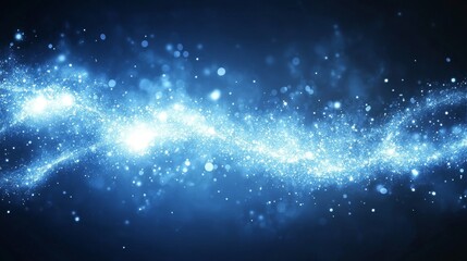 Fototapeta premium A mesmerizing cosmic scene featuring swirling blue light and sparkling particles.