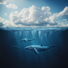 Fototapeta premium sharks in the sea
