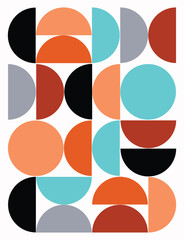 Geometry minimalistic artwork poster with simple circle shapes