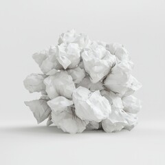 Low Poly 3D Render of a bundle of cotton, on isolated white background