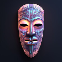 mask on black background