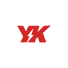 Letter Y K electrical logo icon vector