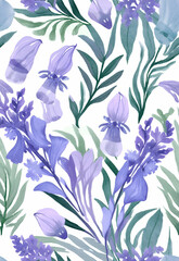 Fototapeta premium Light Background Bluebell Pattern 