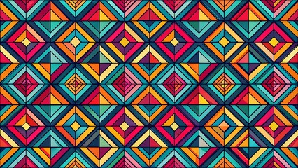 A Vibrant Geometric Pattern of Intersecting Lines and Shapes, Creating a Kaleidoscope of Color and Depth