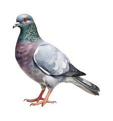 Naklejka premium Rock pigeon watercolor illustration