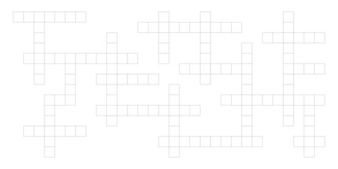 Crossword background template with blank word grid. Isolated flat vector design for crossword game concept.