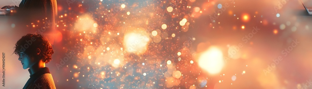 Poster abstract digital art remote work cloud technology cloud-based applications soft bokeh backgrounds se