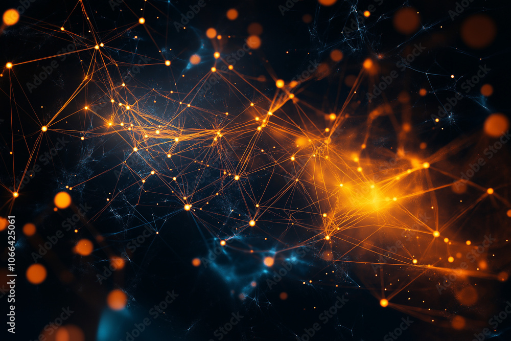 Poster abstract bitcoin cryptocurrency network technology