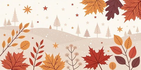 Obraz premium minimalist fall christmas wallpaper