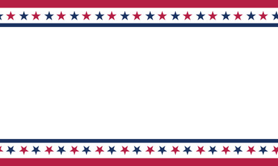Decorative Border Featuring Red, White, and Blue Stars for Celebrating Patriotic Events and Holidays
