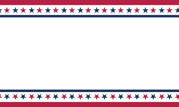 Decorative Border Featuring Red, White, and Blue Stars for Celebrating Patriotic Events and Holidays