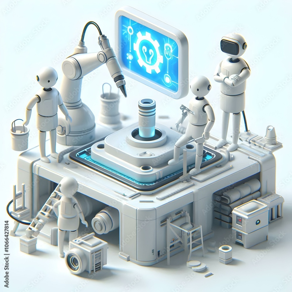 Poster 3d environment team ai software manufacturing lab copy space ai integration product design developme