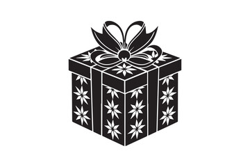 Christmas Gift Box Silhouette vector illustration, Gift Box Silhouette,  Gift Box Silhouette Bundle 