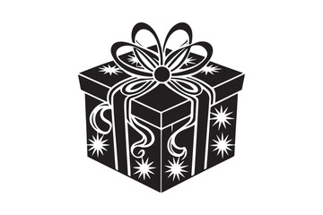 Christmas Gift Box Silhouette vector illustration, Gift Box Silhouette,  Gift Box Silhouette Bundle 