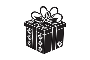 Christmas Gift Box Silhouette vector illustration, Gift Box Silhouette,  Gift Box Silhouette Bundle 