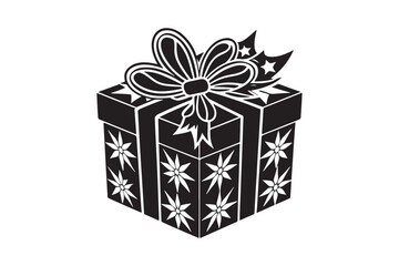 Christmas Gift Box Silhouette vector illustration, Gift Box Silhouette,  Gift Box Silhouette Bundle 
