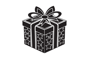 Christmas Gift Box Silhouette vector illustration, Gift Box Silhouette,  Gift Box Silhouette Bundle 