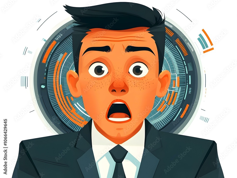 Poster enthusiastic driver close-up with futuristic hud displaying speed data | macro illustration of moder