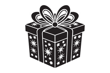 Christmas Gift Box Silhouette vector illustration, Gift Box Silhouette,  Gift Box Silhouette Bundle 