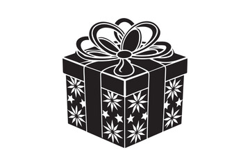 Christmas Gift Box Silhouette vector illustration, Gift Box Silhouette,  Gift Box Silhouette Bundle 