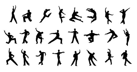 Collection of Dynamic Dance Silhouettes in Motion