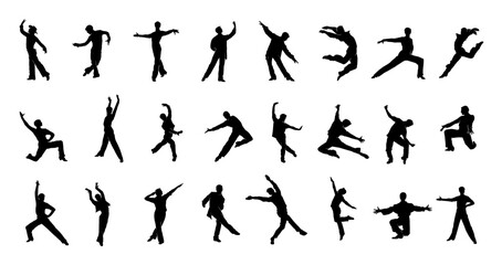 Collection of Dynamic Dance Silhouettes in Motion