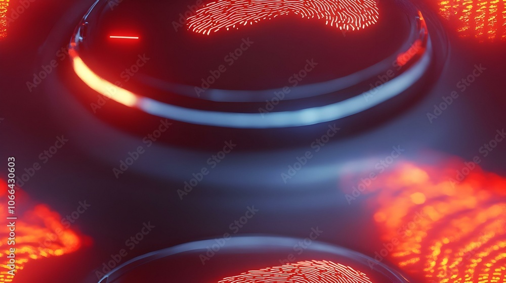 Poster 3d macro shot family fingerprints smart home interface close-up personalization technology future ho