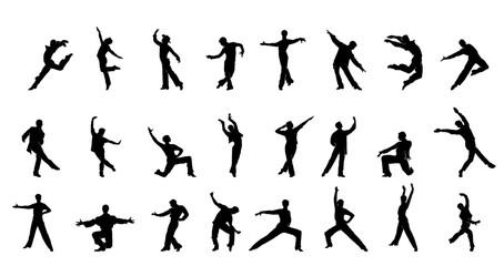Collection of Dynamic Dance Silhouettes in Motion