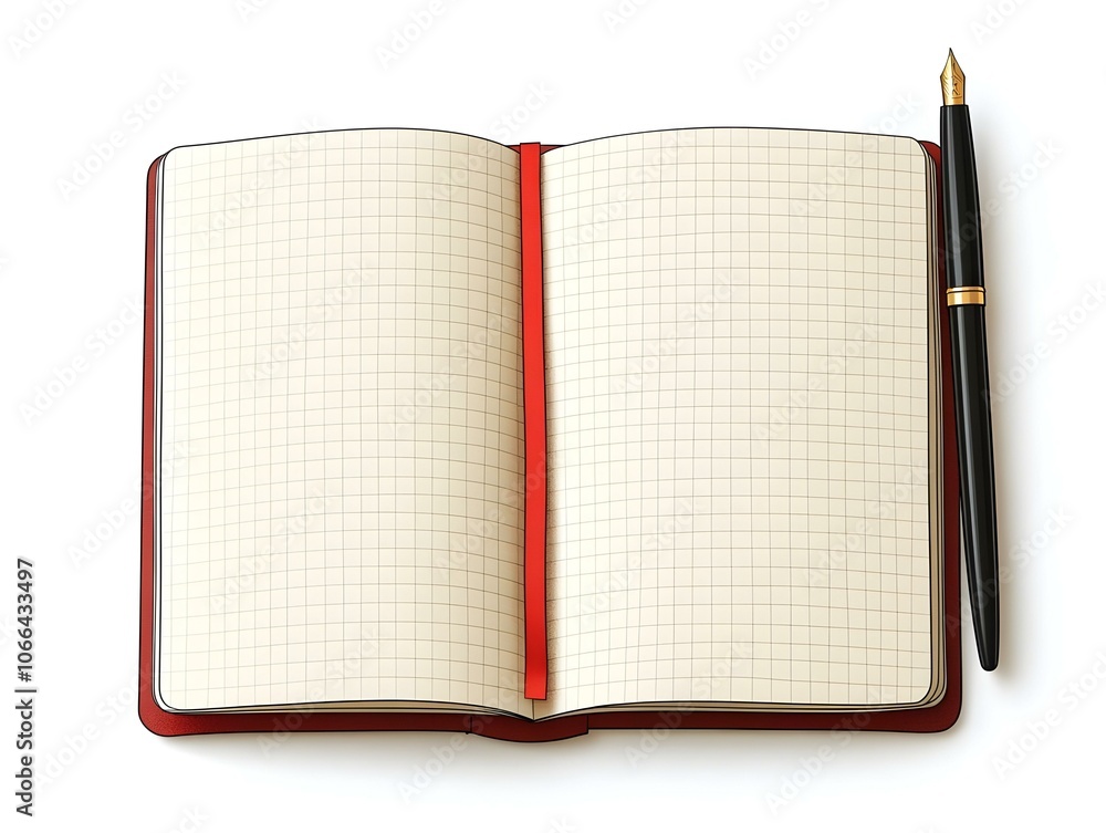 Poster open notebook pen flat plain background copy space high quality image freedom happiness jotting down