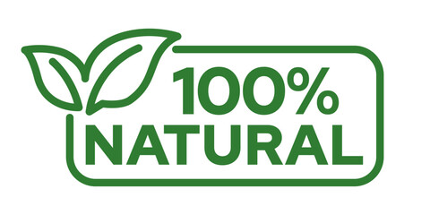 Set 100% Natural and organic Product Vector Icon Circle Sign. Healthy Food Emblem. Organic food Badge.