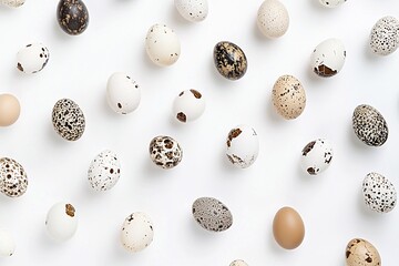 Artfully displayed free-range eggs with natural brown and white shells, ideal for culinary showcases and recipe inspiration.