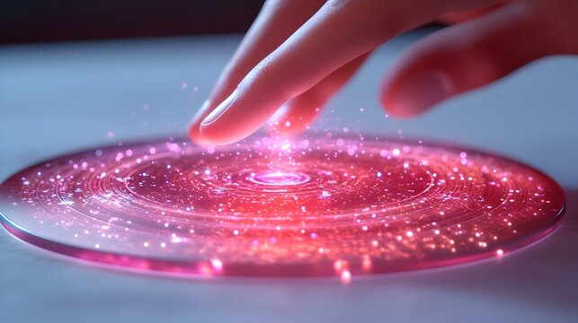 3D Macro Finger Tips Holographic Touchpad Interaction Futuristic Technology Remote Work Innovation Tactile Engagement Close Up Image Icon White Background