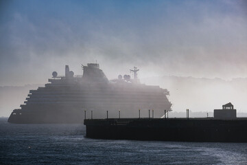 Super deluxe luxury cruiseship cruise ship ocean liner yacht Explora arrival in to San Francisco...