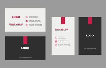 Modern landscape business card, portrait visiting card, creative name card, minimal corporate identity card, simple personal card