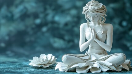 Serene Paper Art Figurine in Pastel Colors